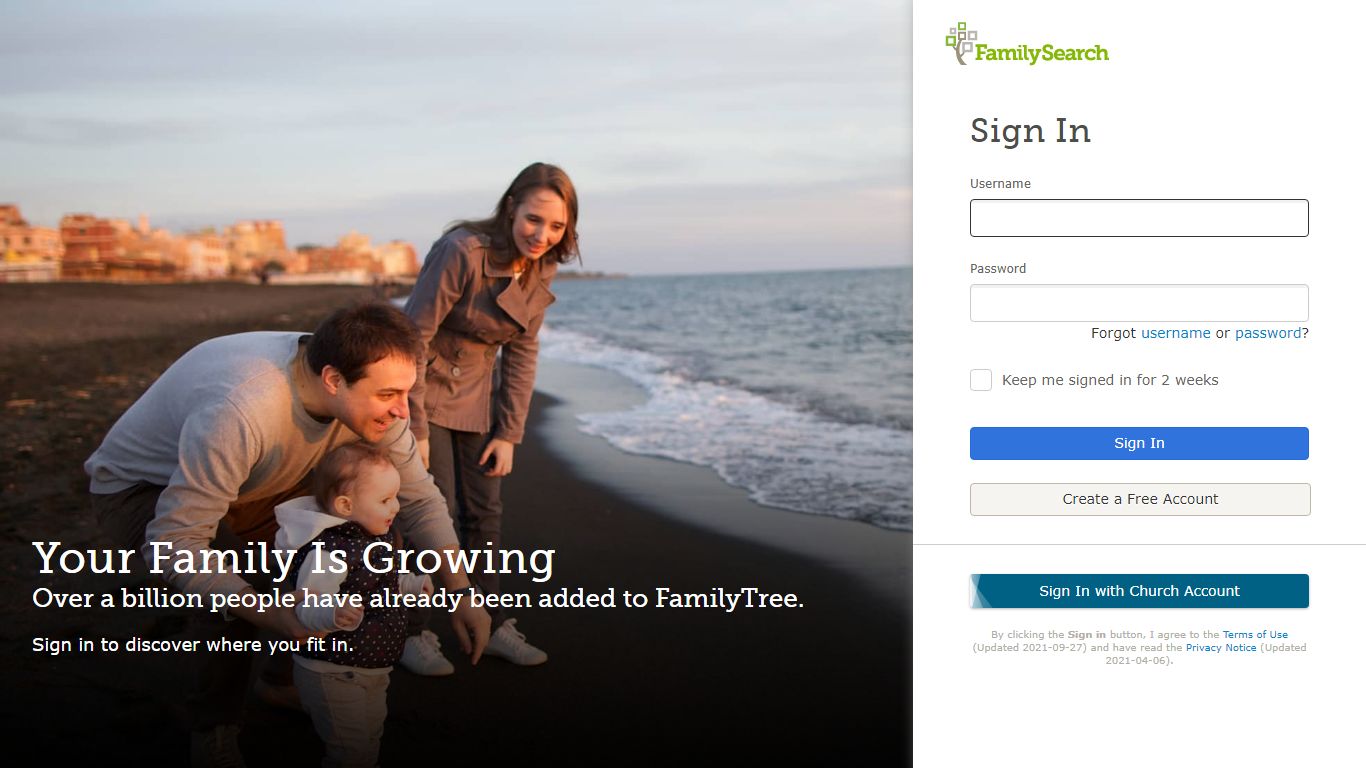 FamilySearch: Sign In
