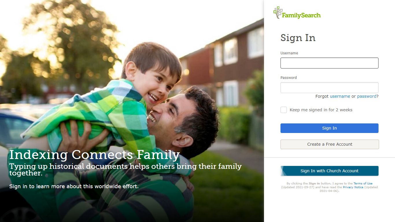 FamilySearch: Sign In