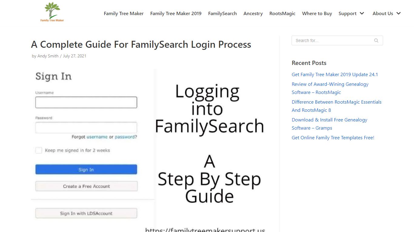 FamilySearch Login Process | FamilySearch.org - Family Tree Maker Support